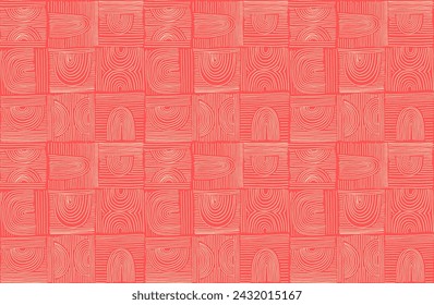 Modern abstract shapes monochrome seamless linear pattern with arches. Geometric textured pattern. Scandinavian graphic print. Neutral vector illustration for tile, wallpaper, carpet. Retro design.