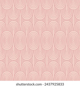 Modern abstract shapes monochrome seamless linear pattern with arches. Geometric textured. Scandinavian graphic print. Japanese, Chinese illustration for tile, wallpaper, carpet, rug. Retro design.