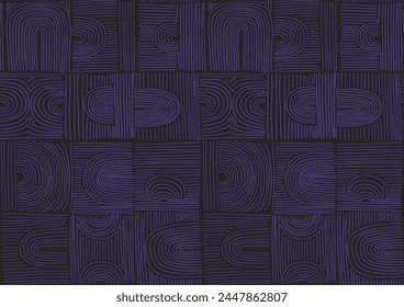 Modern abstract shapes monochrome seamless linear pattern with arches. Geometric textured pattern. Scandinavian graphic print. Neutral vector illustration for tile, wallpaper, carpet. Retro design.