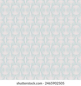 Modern abstract shapes monochrome seamless linear pattern with arches. Geometric textured. Scandinavian graphic print. Japanese, Chinese illustration for tile, wallpaper, carpet, rug. Retro design.