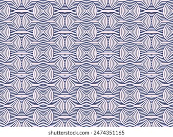 Modern abstract shapes monochrome seamless linear pattern with arches. Geometric textured. Scandinavian graphic print. Japanese, Chinese illustration for tile, wallpaper, carpet, rug. Retro design.