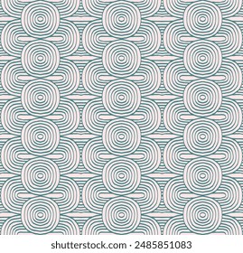 Modern abstract shapes monochrome seamless linear pattern with arches. Geometric textured. Scandinavian graphic print. Japanese, Chinese illustration for tile, wallpaper, carpet, rug. Retro design.