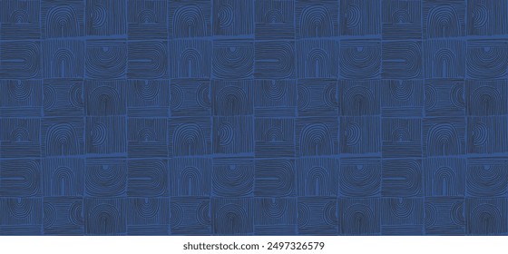 Modern abstract shapes monochrome seamless linear pattern with arches. Geometric textured pattern. Scandinavian graphic print. Neutral vector illustration for tile, wallpaper, carpet. Retro design.