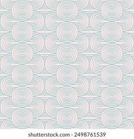 Modern abstract shapes monochrome seamless linear pattern with arches. Geometric textured. Scandinavian graphic print. Japanese, Chinese