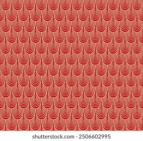 Modern abstract shapes monochrome seamless linear pattern with arches. Geometric textured. Scandinavian graphic print. Japanese, Chinese illustration for tile, wallpaper, carpet, rug. Retro design.