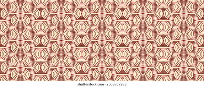 Modern abstract shapes monochrome seamless linear pattern with arches. Geometric textured. Scandinavian graphic print. Japanese, Chinese illustration for tile, wallpaper, carpet, rug. Retro design.