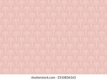 Modern abstract shapes monochrome seamless linear pattern with arches. Geometric textured. Scandinavian graphic print. Japanese, Chinese illustration for tile, wallpaper, carpet, rug. Retro design.