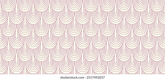 Modern abstract shapes monochrome seamless linear pattern with arches. Geometric textured. Scandinavian graphic print. Japanese, Chinese illustration for tile, wallpaper, carpet, rug. Retro design.