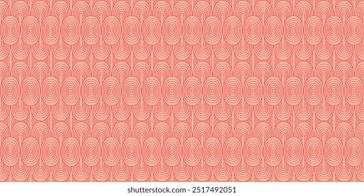 Modern abstract shapes monochrome seamless linear pattern with arches. Geometric textured. Scandinavian graphic print. Japanese, Chinese illustration for tile, wallpaper, carpet, rug. Retro design.