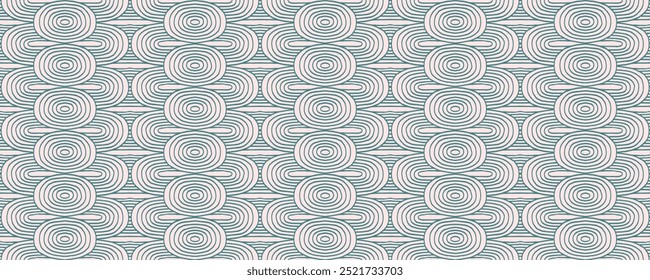 Modern abstract shapes monochrome seamless linear pattern with arches. Geometric textured. Scandinavian graphic print. Japanese, Chinese illustration for tile, wallpaper, carpet, rug. Retro design.