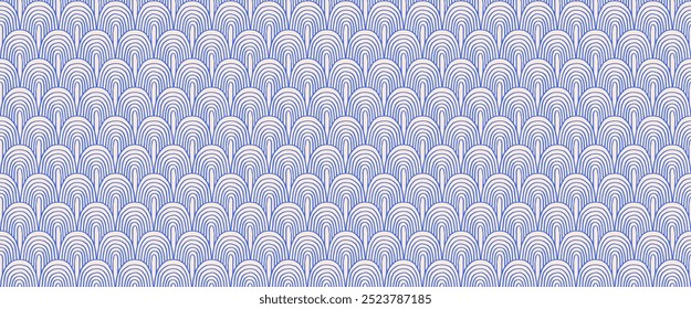 Modern abstract shapes monochrome seamless linear pattern with arches. Geometric textured. Scandinavian graphic print. Japanese, Chinese illustration for tile, wallpaper, carpet, rug. Retro design.