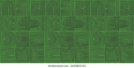 Modern abstract shapes monochrome seamless linear pattern with arches. Geometric textured pattern. Scandinavian graphic print. Neutral vector illustration for tile, wallpaper, carpet. Retro design.