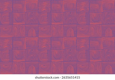 Modern abstract shapes monochrome seamless linear pattern with arches. Geometric textured pattern. Scandinavian graphic print. Neutral vector illustration for tile, wallpaper, carpet. Retro design.