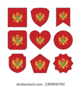 Modern Abstract Shapes of Montenegro Flag Vector Design Template