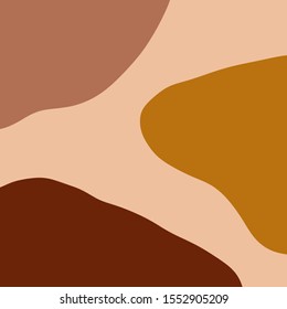 Modern Abstract Shapes And Plants Terrae Modern Geometric Texture Poster Terracotta Floral Art Print Painting Fashion Color Abstraction Contemporary Burnt Orange Vector Illustration Clipart 2020 trend