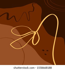 Modern Abstract Shapes And Plants Terrae Modern Geometric Texture Poster Terracotta Floral Art Print Painting Fashion Color Abstraction Contemporary Burnt Orange Vector Illustration Clipart 2020 trend