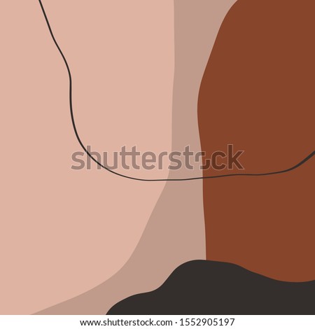 Modern Abstract Shapes And Plants Terrae Modern Geometric Texture Poster Terracotta Floral Art Print Painting Fashion Color Abstraction Contemporary Burnt Orange Vector Illustration Clipart 2020 trend