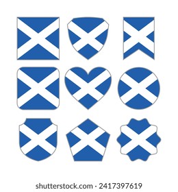 Modern Abstract Shapes of Scotland Flag Vector Design Template