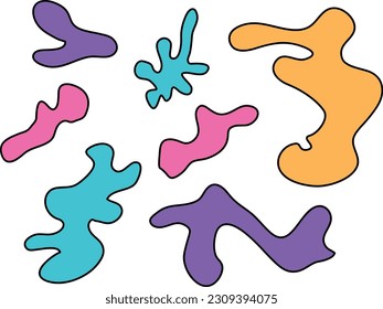 Modern abstract shapes set. Decorative fluid forms elements design. Vector illustration isolated on white bacground