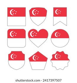 Modern Abstract Shapes of Singapore Flag Vector Design Template