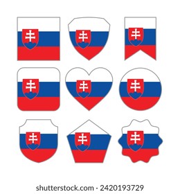 Modern Abstract Shapes of Slovakia Flag Vector Design Template