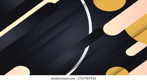 Formas abstractas modernas con colores suaves y bordes redondeados. Diseño de fondo minimalista con Elementos geométricos y un fondo oscuro.