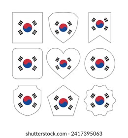 Modern Abstract Shapes of South Korea Flag Vector Design Template