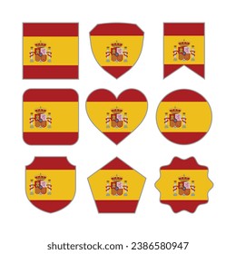 Modern Abstract Shapes of Spain Flag Vector Design Template