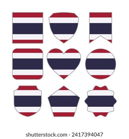 Modern Abstract Shapes of Thailand Flag Vector Design Template