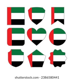 Modern Abstract Shapes of United Arab Emirates Flag Vector Design Template
