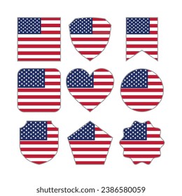 Modern Abstract Shapes of United States of America Flag Vector Design Template