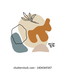 Modern abstract shapes vector background or layout. Pastel scandinavian colors palette EPS