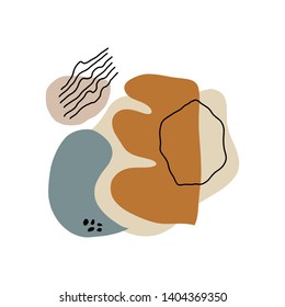 Modern abstract shapes vector background or layout. Pastel scandinavian colors palette EPS