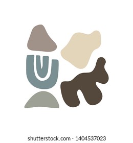 Modern abstract shapes vector background or layout. Pastel scandinavian colors palette EPS
