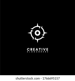 modern abstract sharp circle O logotype simple design concept.