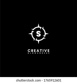 modern abstract sharp circle S logotype simple design concept.