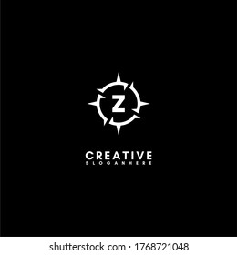 modernes abstraktes scharfes Kreis Z logotype einfaches Design Konzept.
