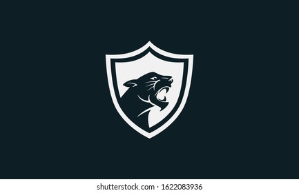 Modern abstract Shield tiger logo. This logo icon incorporate with Shield and tiger in the creative way. You can find tiger in the negative space.