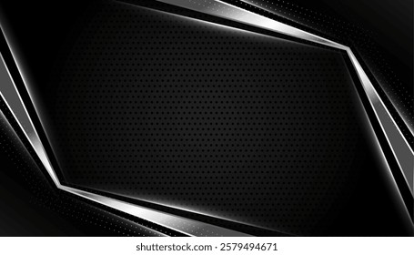 modern and abstract silver design on dark black background deign vector