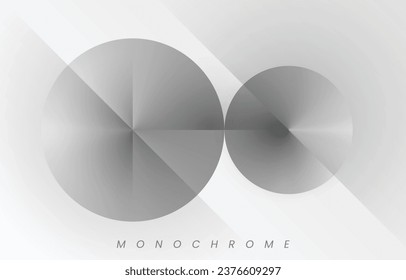 Modern Abstract Silver or White Gray Circles Background Elegant Futuristic Shape Design. Monochrome Concept Vector Illustration. Round Shape