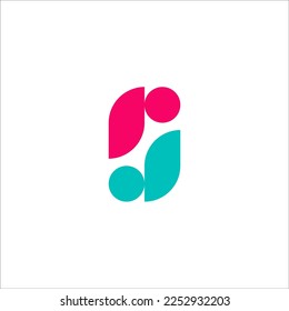 Modern abstract simple Letter RJ logo