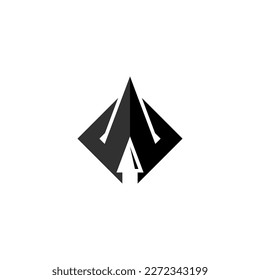 Modern abstract simple Letter W logo. This logo icon incorporate with two shape and arrow icon in the creative way.

