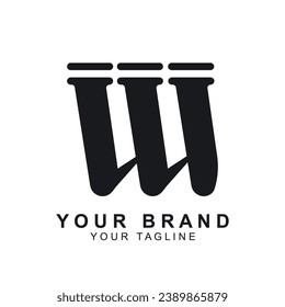Moderno y abstracto logo de la letra W. Logo del Monograma. Logo para negocios, cartas, tarjetas de visita, marca y compañía.