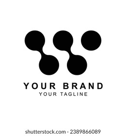 Modernes, abstraktes, einfaches Letter W-Logo. Monogram Logo. Logo für Business, Brief, Visitenkarte, Marke und Firma.