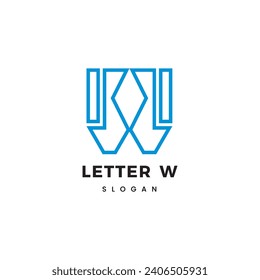 Moderno y abstracto logotipo de letra W simple