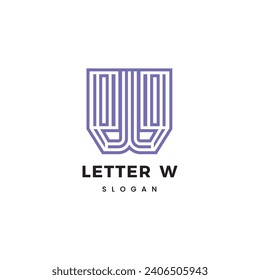 Moderno y abstracto logotipo de letra W simple