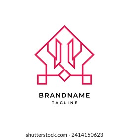Modern abstract simple Letter W logo design Template