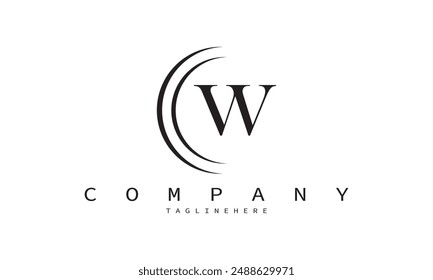 Modern abstract simple Letter W logo. This logo icon incorporate with two shape and arrow icon in the creative way.