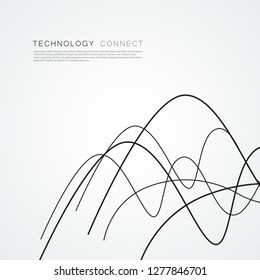 Modern abstract simple smooth lines connected and intersecting. Vector illustration.