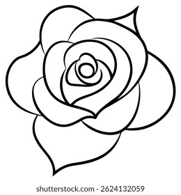 Moderno Abstrato Linha Única Rose Sketch - Arte Floral Elegante e Minimalista